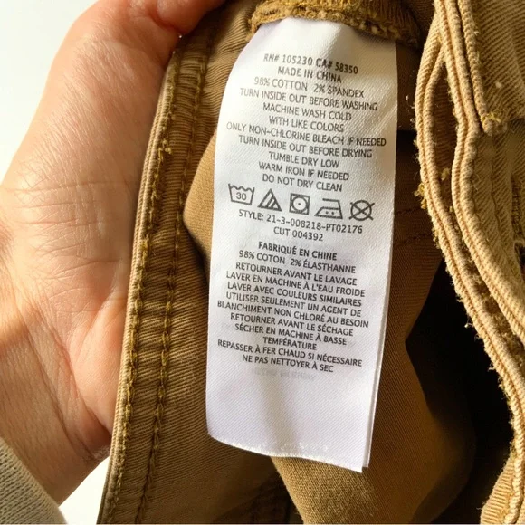 JOIE Woman Mason Cropped Cotton-blend Twill Straight-leg Pants Camel - Picture 8 of 9